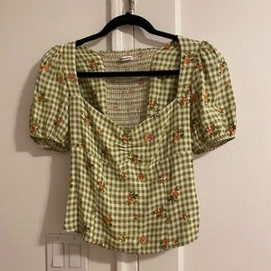 Reformation green floral top